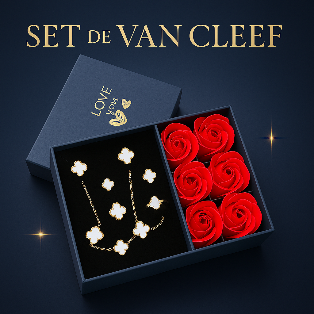 Set Van Cleef ( PREMIUM ) Collar, Pulsera, Anillo y Aretes