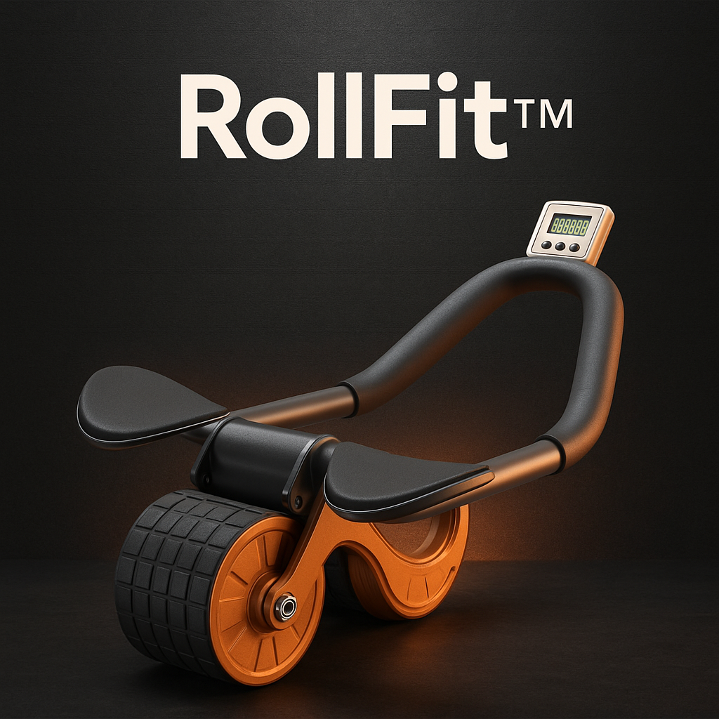 RollFit™ 💪 Rueda Abdominal Inteligente con ⏱️ Cronómetro, 📱 Soporte para Celular y 🧘♀️ Almohadilla Antideslizante